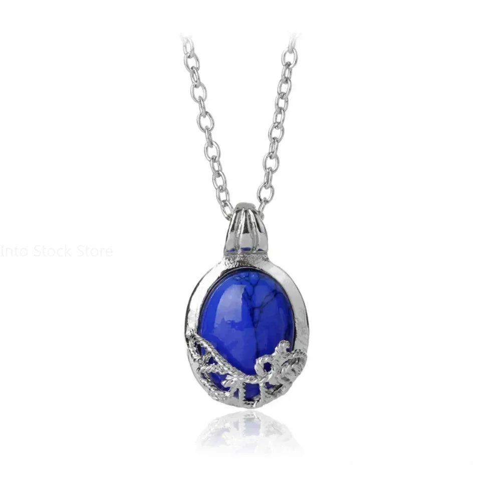 Vampire Diaries Katherine Necklace – Vintage Blue Stone Pendant Cosplay Jewelry