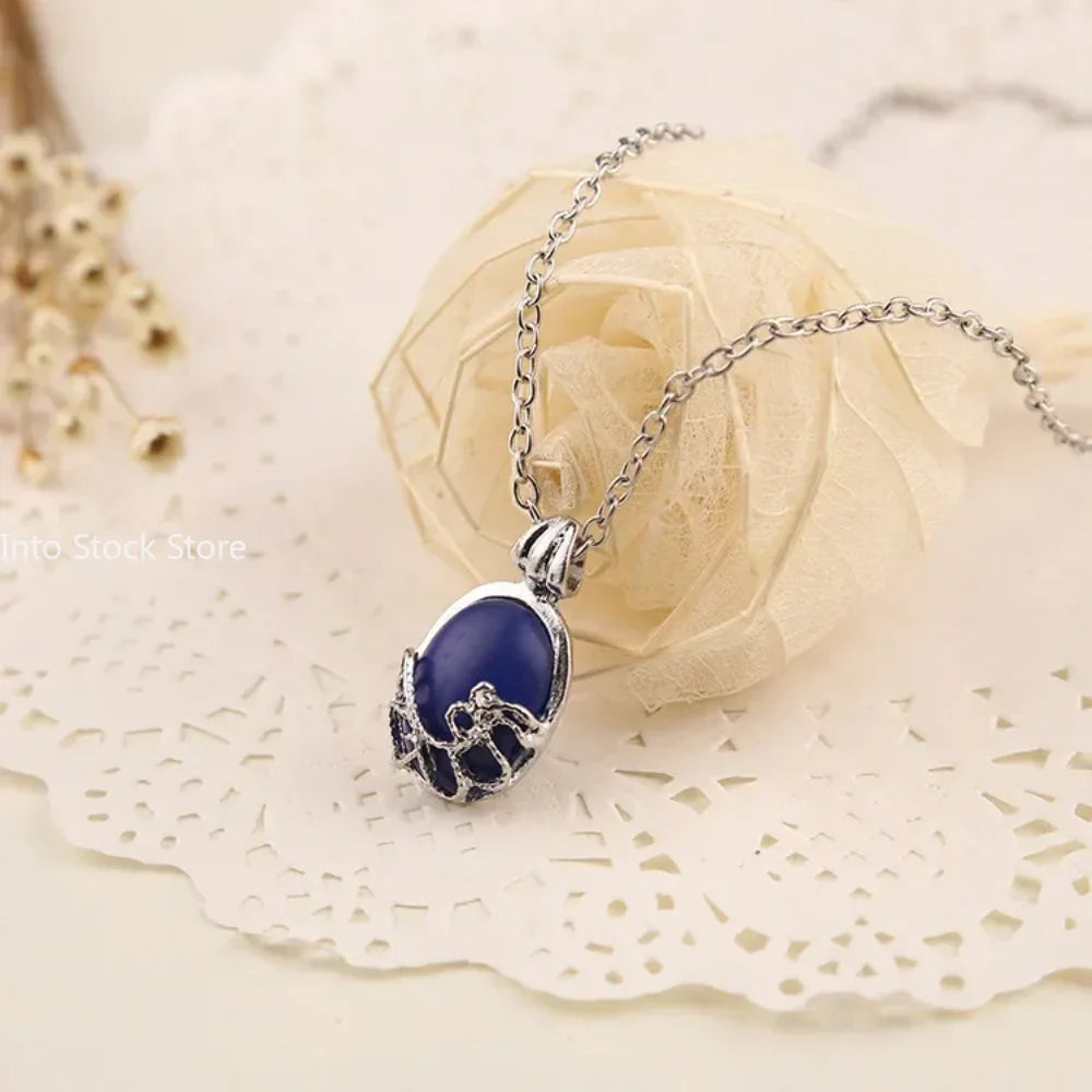 Vampire Diaries Katherine Necklace – Vintage Blue Stone Pendant Cosplay Jewelry