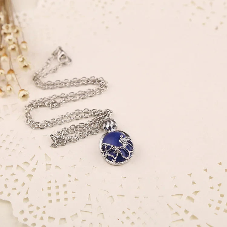 Vampire Diaries Katherine Necklace – Vintage Blue Stone Pendant Cosplay Jewelry