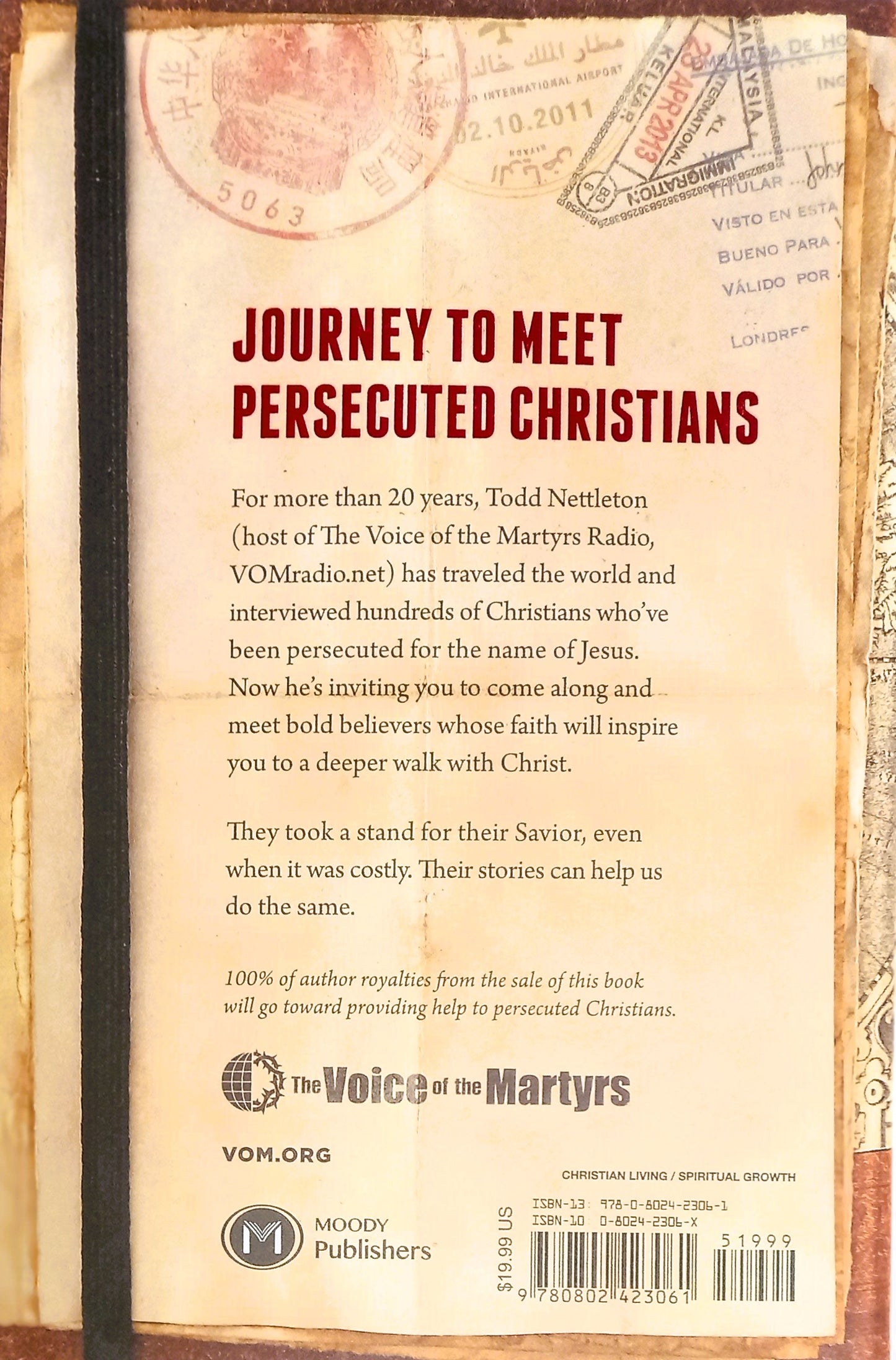 Back cover of book 'When Faith is Forbidden' featuring Voice of Martyrs and book synopsis with other book title data.