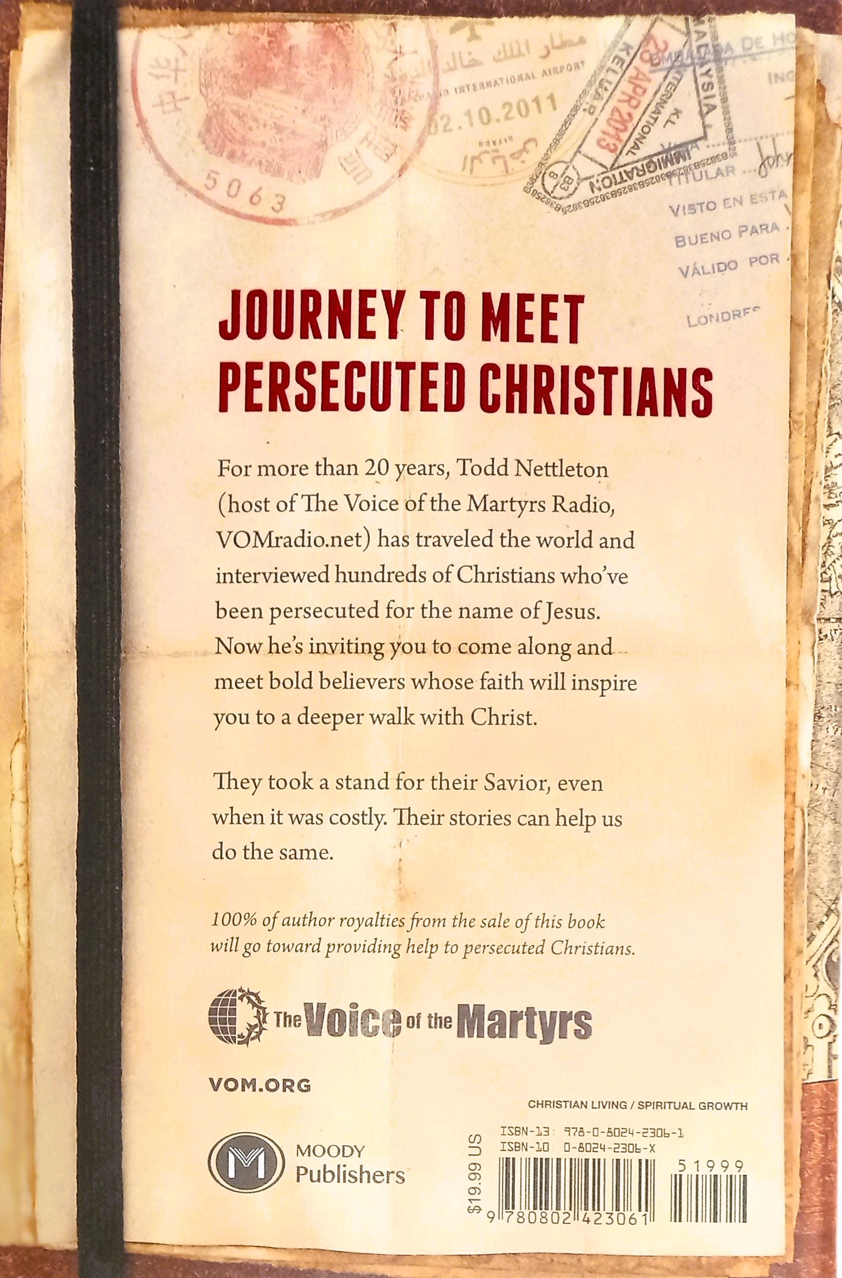 Back cover of book 'When Faith is Forbidden' featuring Voice of Martyrs and book synopsis with other book title data.