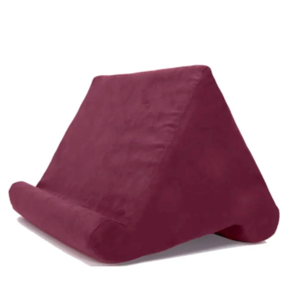 Wineberry 'Multipurpose display of 'Pad Prop Pillow Tablet Stand | Soft Sponge Wedge for Reading, Streaming & Gaming' Model backside.