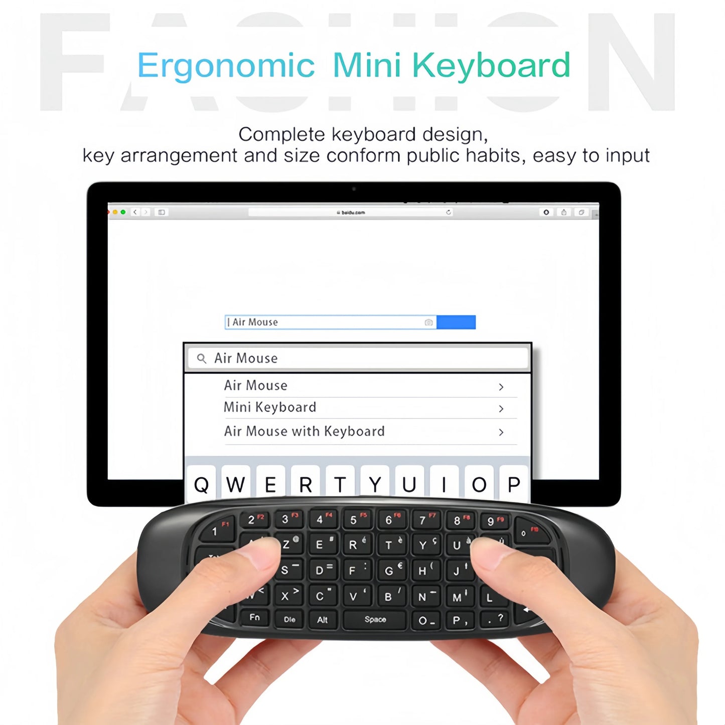 2.4G Wireless Keyboard RGB Backlit Mini Keyboard with Air Mouse & Voice Control