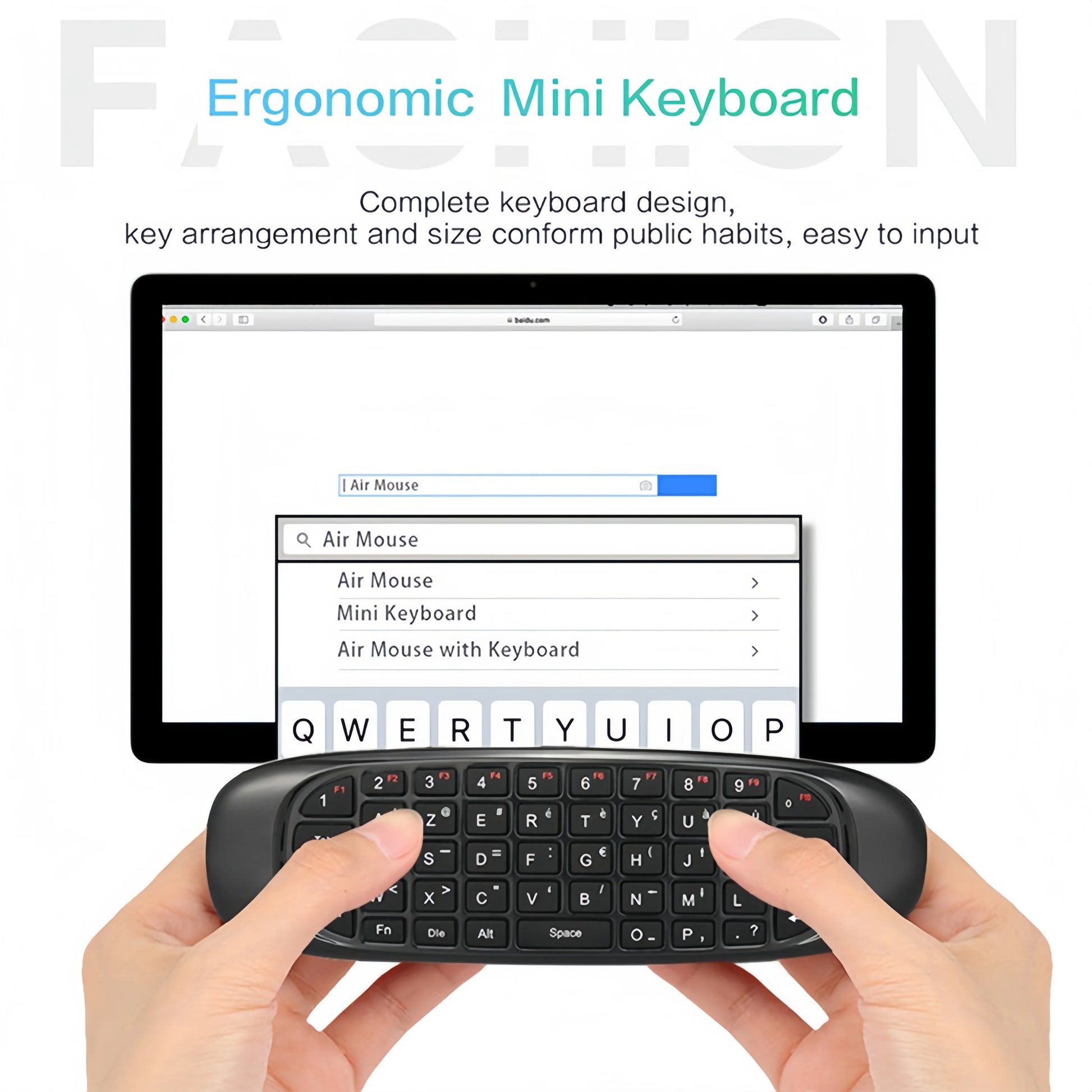 2.4G Wireless Keyboard RGB Backlit Mini Keyboard with Air Mouse & Voice Control