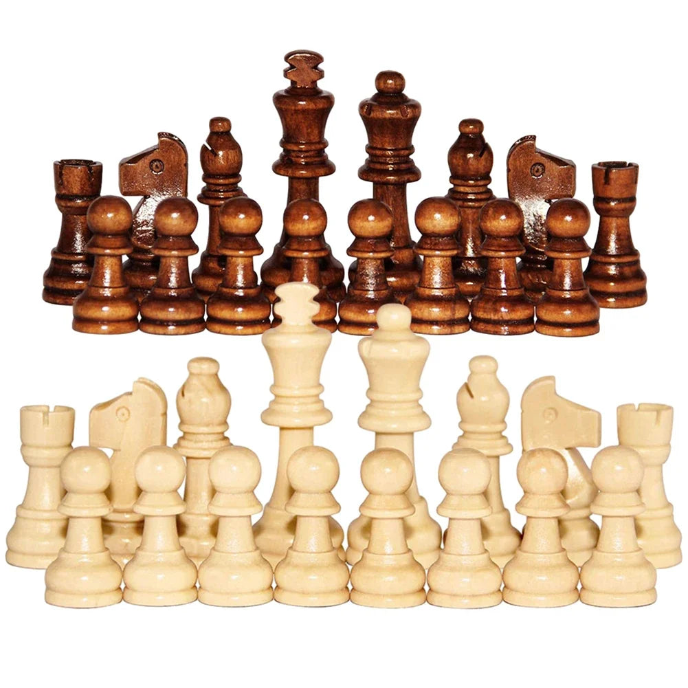 Luxury Wooden Chess Set with Handcrafted Pieces – Portable Board Game for Adults & Kids