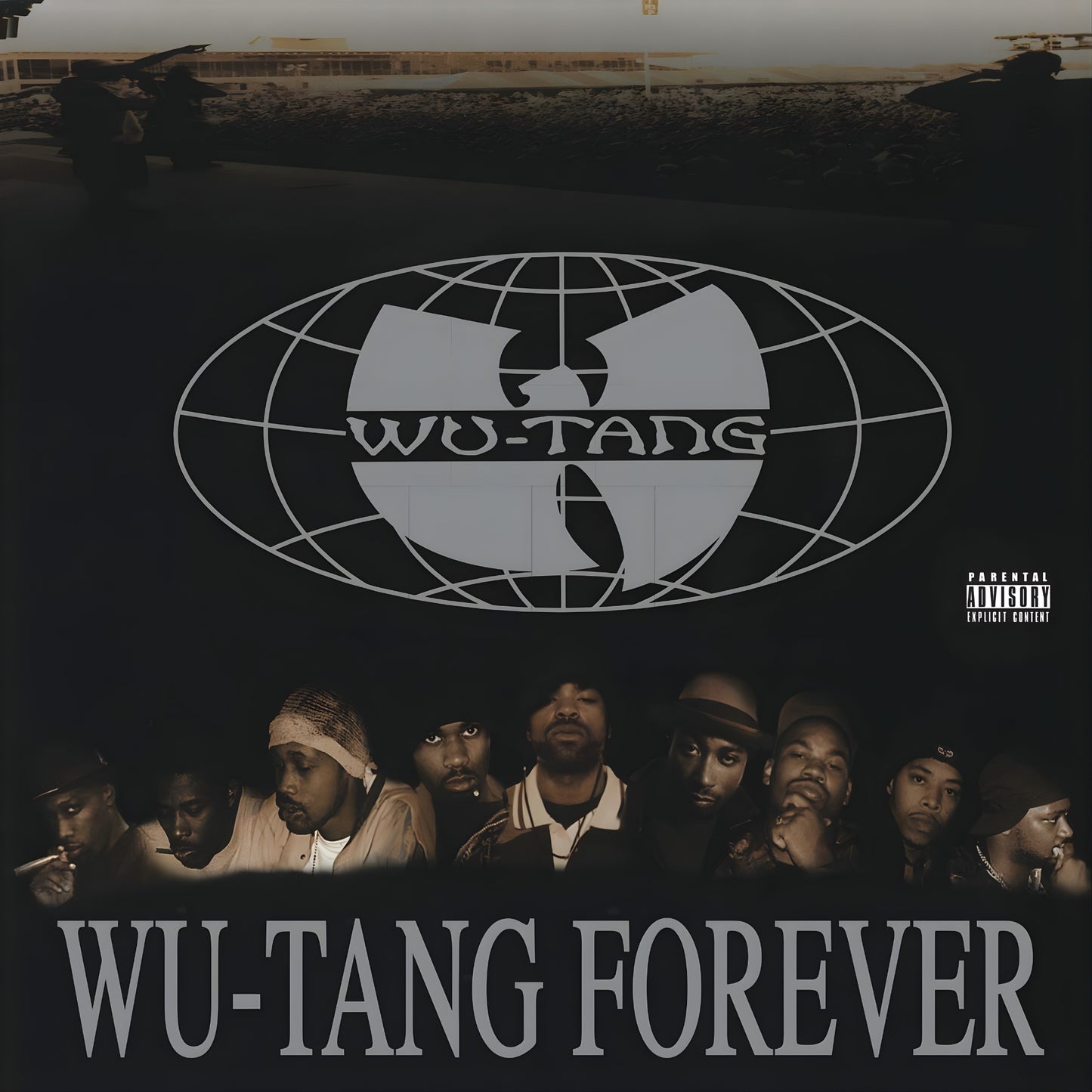 Album cover for 'Wu-Tang Forever' featuring the Wu-Tang Clan logo and members.