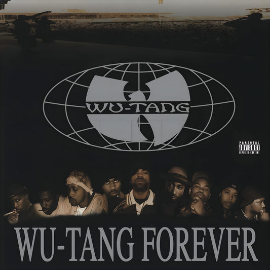 Album cover for 'Wu-Tang Forever' featuring the Wu-Tang Clan logo and members.