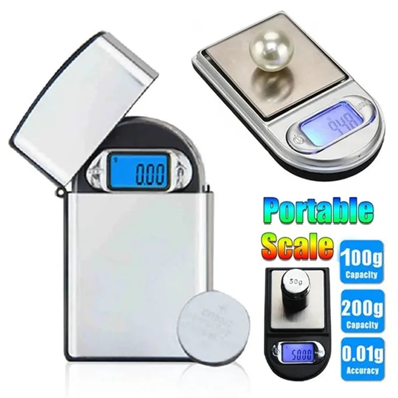 Mini LED digital scale disguised as Zippo lighter with 0.01g precision