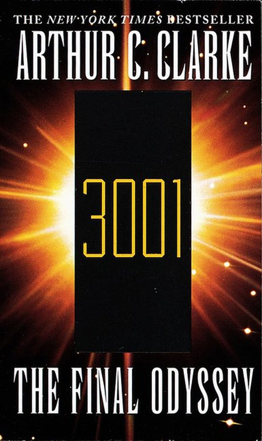 This image features the cover of "3001: The Final Odyssey" by Arthur C. Clarke, a seminal science fiction novel.